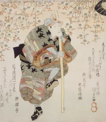 Onoe Kikugoro Good ass m Bay-medlemmen Edo Zakura relaterad till Sukeroku, ca. 1830 (DB ck p Hayashi t)